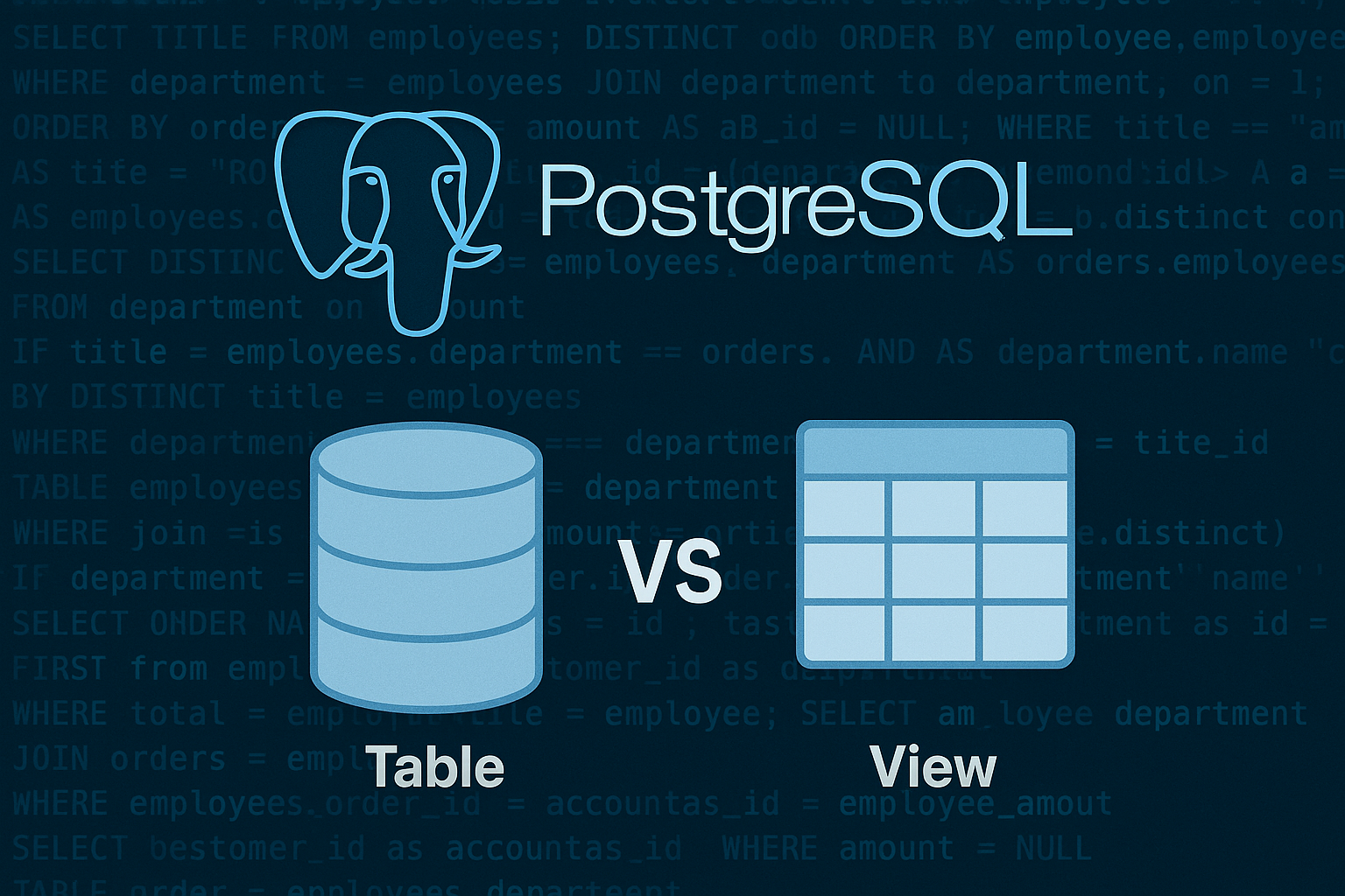 PostreSQL Tables v Views